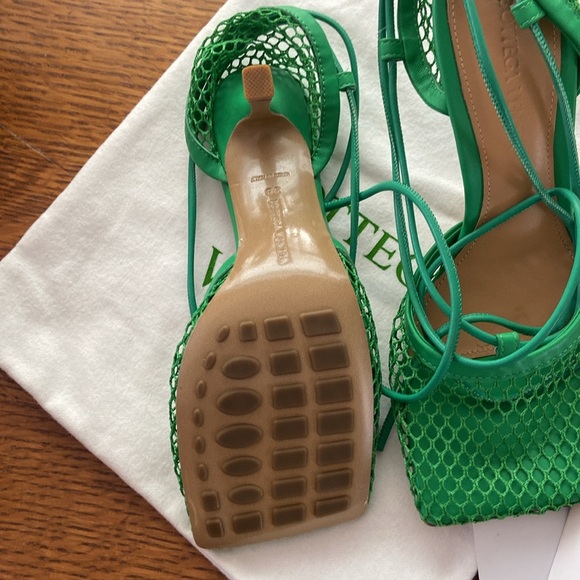 Bottega Veneta SALE Italian green sandals, Scarps Pelle S. Gonna size 38 EUC - Picture 4 of 8